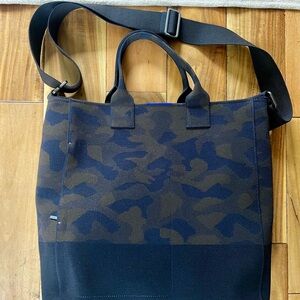 Rothy's Navy and Brown Messenger Bag with Adjustable Strap